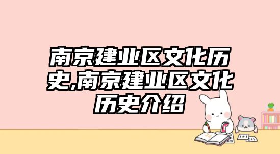 南京建業(yè)區(qū)文化歷史,南京建業(yè)區(qū)文化歷史介紹